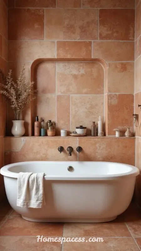 Colorful Bathroom Ideas to Transform Your Space with Style in 2026 4 Warm Terracotta Tiles for Earthy Bathroom Color Schemes