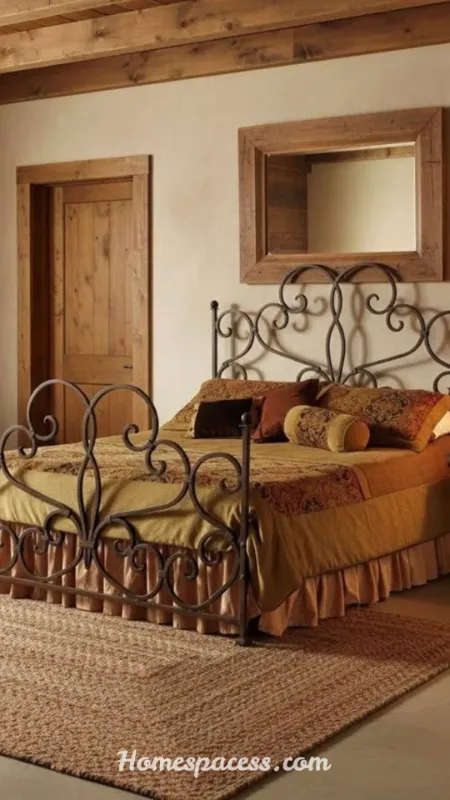 Western Bedroom Ideas: 12 Stunning Ways to Create a Rustic Retreat 9 Wrought Iron Bed Frame: Structural Western Elegance
