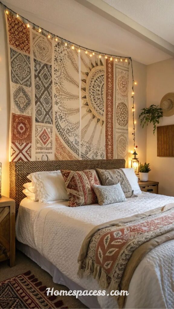 12 easy Cozy Bedroom Ideas for Creating a Relaxing and Stress-Free Sanctuary 13 Add a Statement Textile Overhead