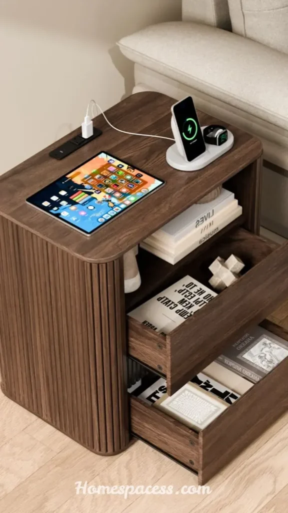 Bedside Table Ideas That Make Every Bedroom Feel More Luxurious 8 Multi-Functional Tables with Built-In Charging