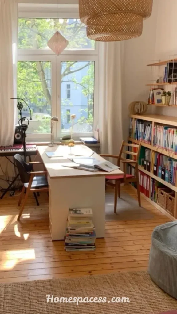 Smart Library Office Room Ideas to Design a Beautiful and Functional Reading Space 5 Dual-Purpose Desk and Library Table