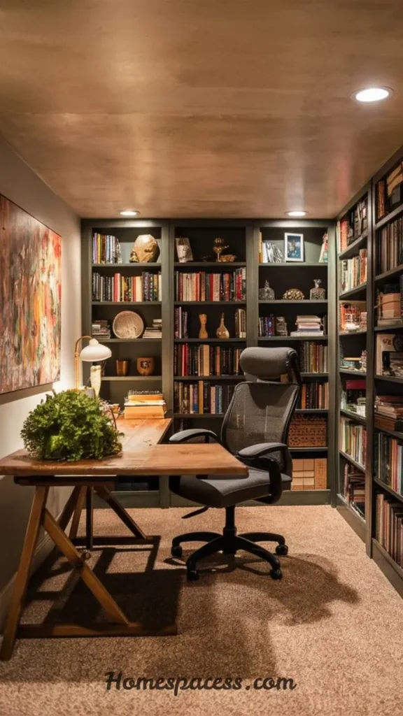 Smart Library Office Room Ideas to Design a Beautiful and Functional Reading Space 7 Warm Ambient Lighting With Floor and Task Lamps