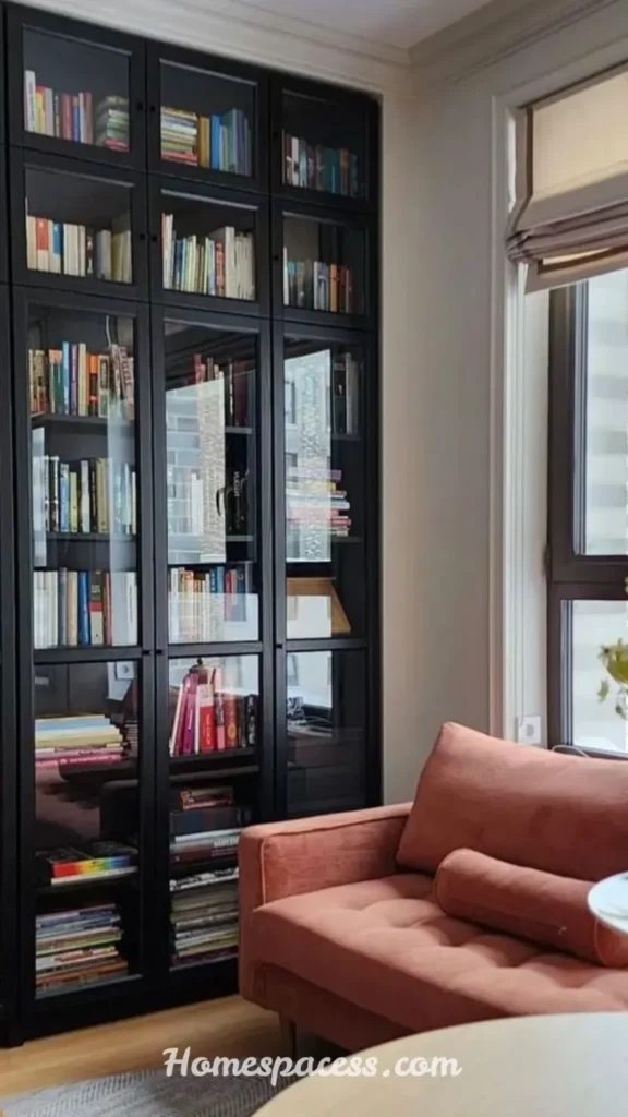 Smart Library Office Room Ideas to Design a Beautiful and Functional Reading Space 9 Glass-Front Cabinets for Rare Book Collections
