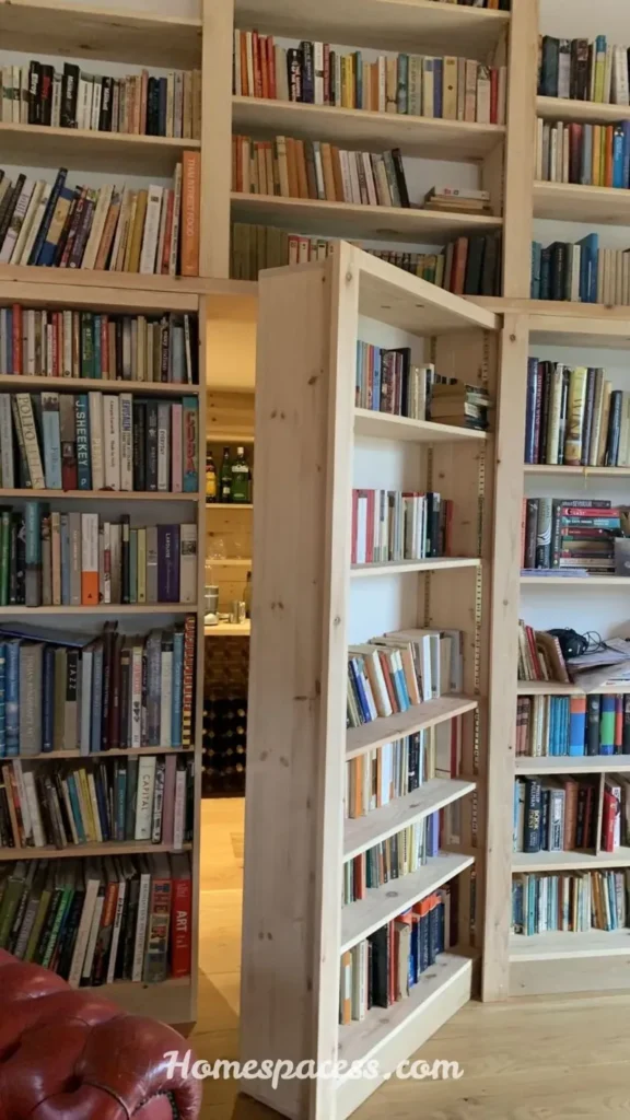 Smart Library Office Room Ideas to Design a Beautiful and Functional Reading Space 12 Hidden Storage Behind Bookcase Doors