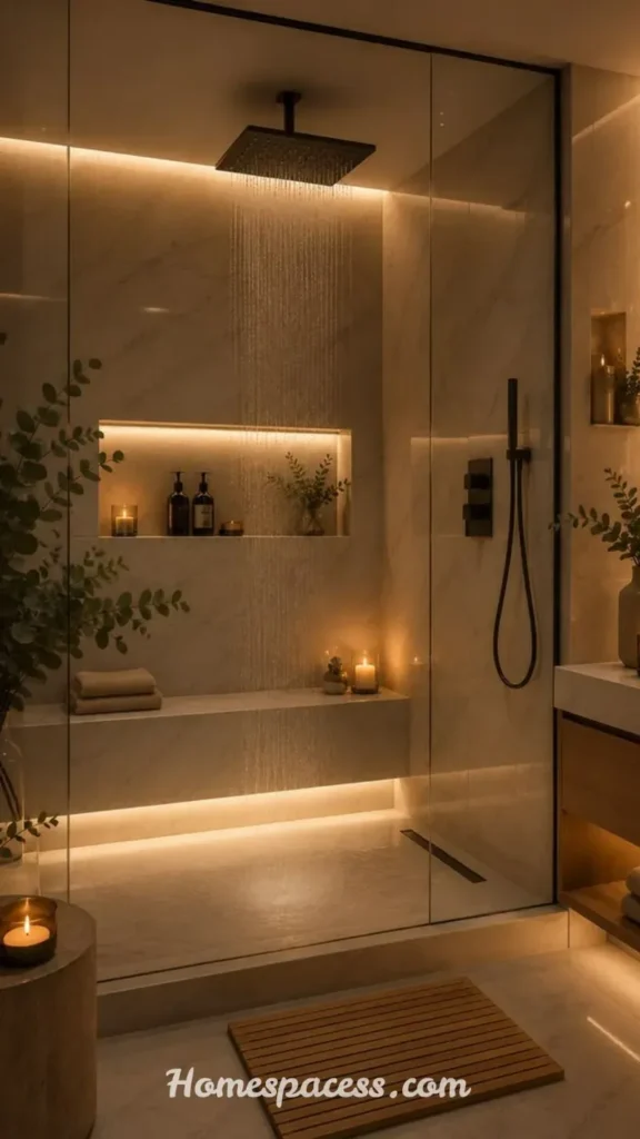 Luxury Bathroom Design Ideas You'll Want to Copy for a Stylish Home Makeover 7 Layered, Spa-Grade Lighting Design