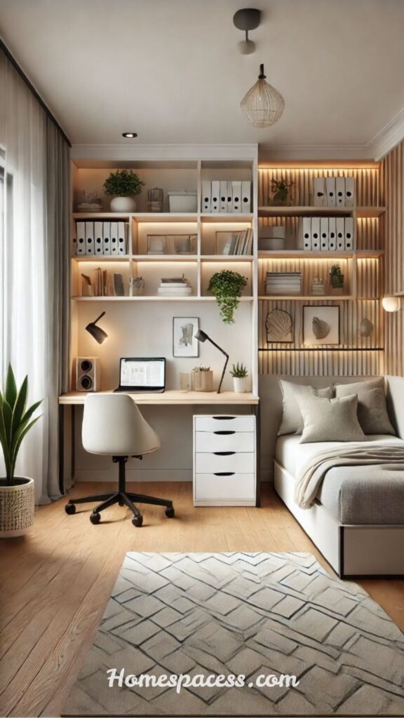 11 best Small Home Office Ideas That Interior Designers Swear By in 2026 4 Use Vertical Storage to Free Up Floor Space