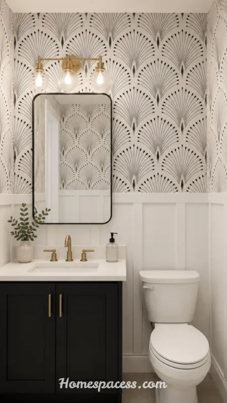 Guest Half Bathroom Ideas: Stylish Designs to Wow Every Visitor 10 A Statement Lighting Fixture