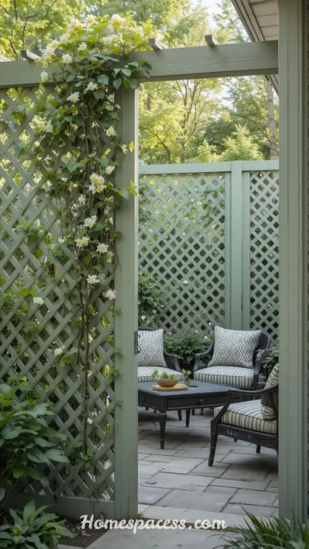 Tiny Patio Ideas: Space-Saving Designs to Transform Your Small Outdoor Area 11 Add a Privacy Screen or Trellis for a Secluded Feel