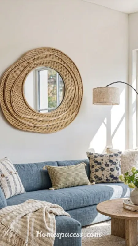 Living Room Wall Decor Ideas That Instantly Elevate Any Space 4 Add a Statement Mirror for Light and Depth