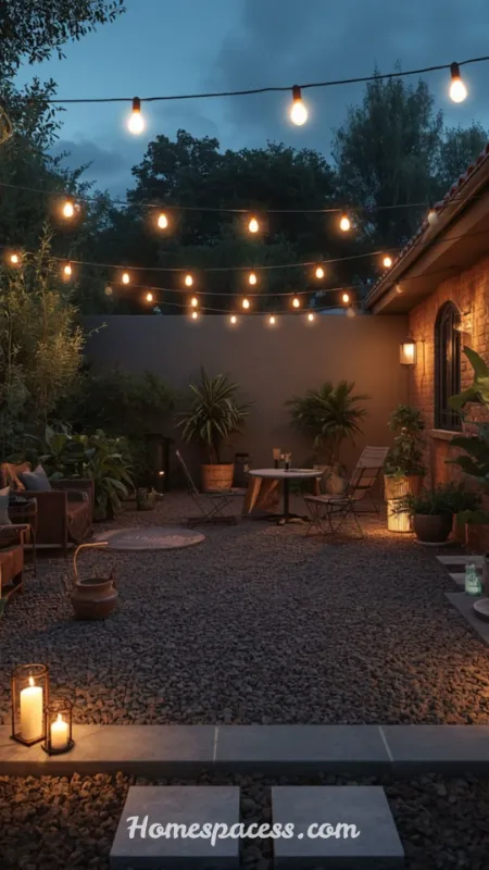 Tiny Patio Ideas: Space-Saving Designs to Transform Your Small Outdoor Area 6 Add String Lights or Lanterns for Ambience