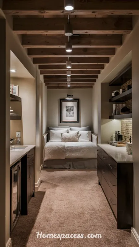 Basement Bedroom Ideas: Smart Designs for a Cozy, Code-Safe Retreat 8 Basement Guest Suite With a Divider Wall