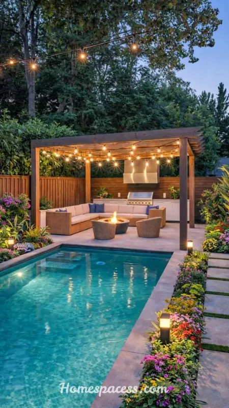 Backyard Design Ideas to Create Your Dream Outdoor Space 14 Build a Poolside Lounge Retreat