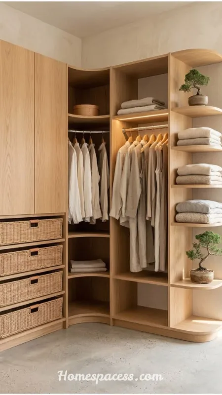 Small Walk-In Closet Ideas That Maximize Style and Storage 4 Built-In Corner Units for Awkward Angles