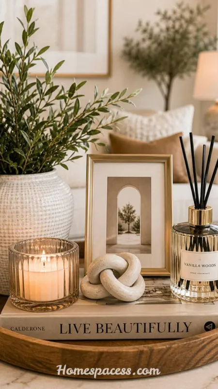Round Coffee Table Decor Ideas to Instantly Elevate Your Living Room 6 Candle Trio for Warm Ambient Light