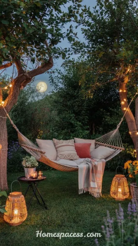 Backyard Design Ideas to Create Your Dream Outdoor Space 11 Create a Cozy Hammock and Shade Garden