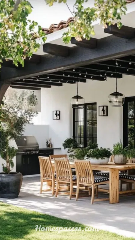 Backyard Design Ideas to Create Your Dream Outdoor Space 6 Create a Pergola-Covered Dining Space