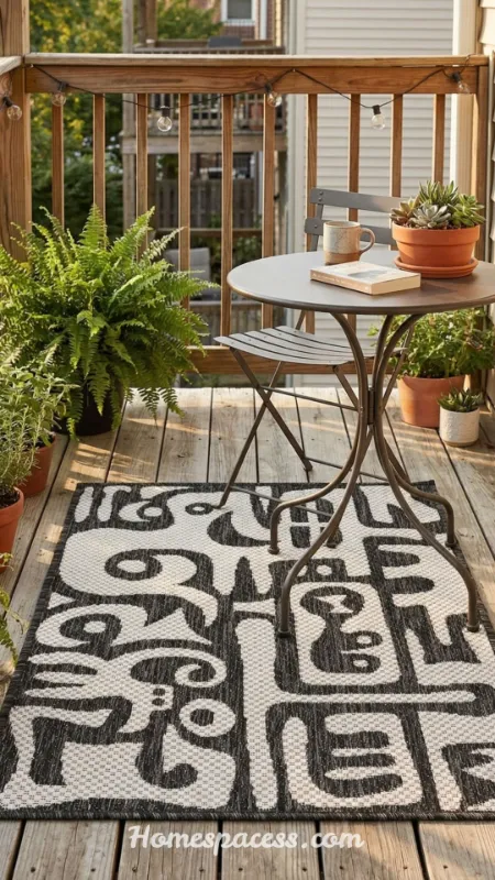 Tiny Patio Ideas: Space-Saving Designs to Transform Your Small Outdoor Area 5 Define Zones with an Outdoor Rug
