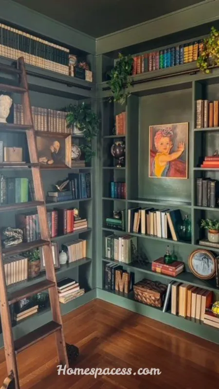 Small Library Room Ideas: Smart Ways to Build a Cozy Reading Space 6 Design a Ladder-Access Library Wall in a Tight Footprint