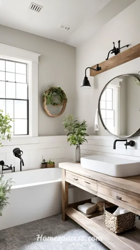 Farmhouse Bathroom Ideas: Rustic-Chic Designs for a Cozy, Timeless Retreat 10 Farmhouse-Style Mirrors and Lighting Fixtures