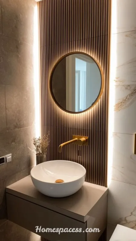 Guest Half Bathroom Ideas: Stylish Designs to Wow Every Visitor 4 Floating Vanity with a Vessel Sink