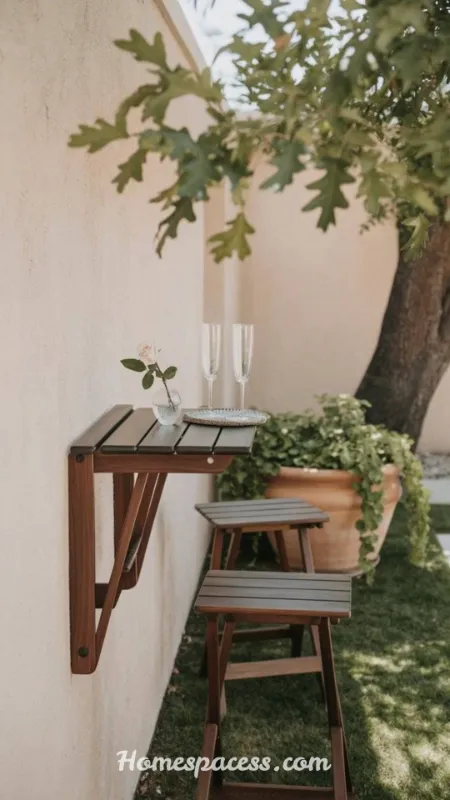 Tiny Patio Ideas: Space-Saving Designs to Transform Your Small Outdoor Area 8 Install a Folding or Wall-Mounted Table