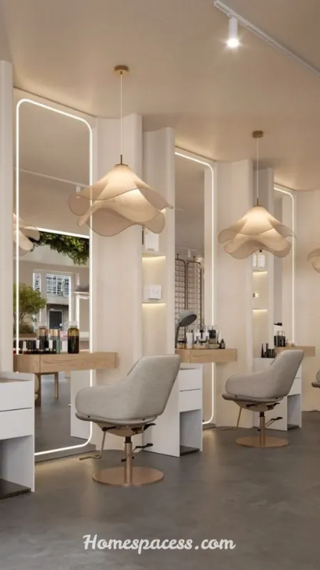 Luxury Salon Interior Design: The Complete Guide to Building a High-End Client Experience 8 Invest in Ergonomic, Statement Styling Stations