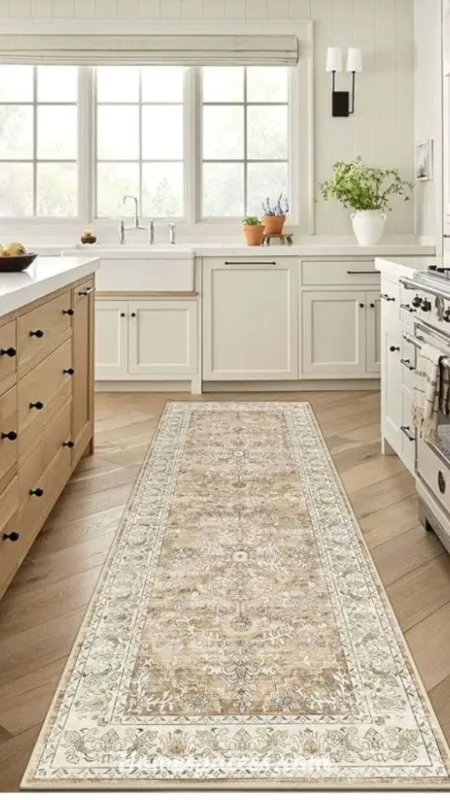 Kitchen Rugs Ideas: Stylish Ways to Upgrade Your Kitchen Floor 5 Layered Rugs for Farmhouse Kitchens