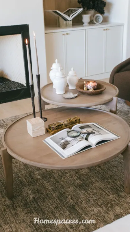 Round Coffee Table Decor Ideas to Instantly Elevate Your Living Room 10 Mixed-Height Object Grouping Using the Rule of Three