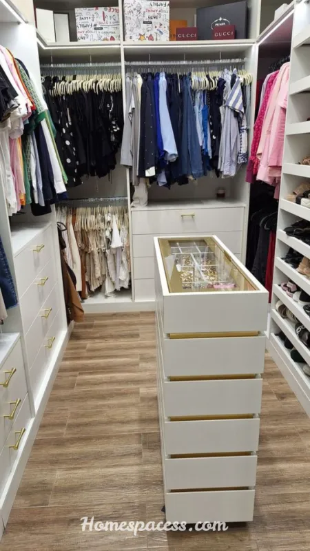 Small Walk-In Closet Ideas That Maximize Style and Storage 8 Multi-Functional Islands for Micro Closets