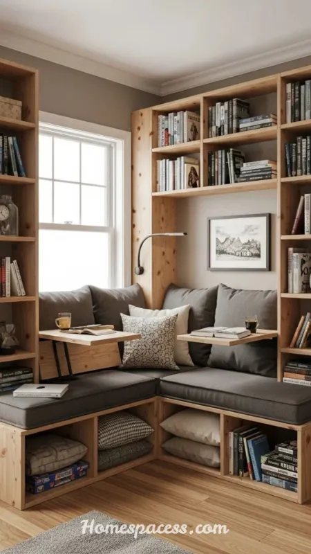 Small Library Room Ideas: Smart Ways to Build a Cozy Reading Space 8 Multi-Purpose the Room With a Fold-Down Desk