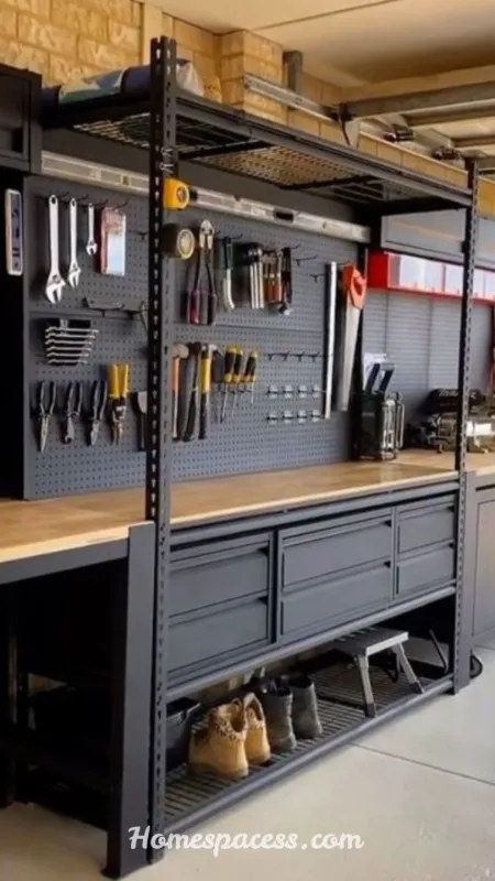 Workshop Design Ideas to Build a Smarter, Safer, and More Efficient Space 6 Pegboard and Slat-Wall Tool Organization