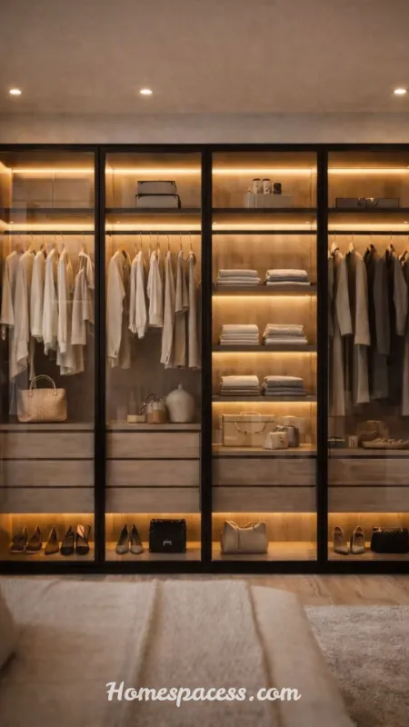 Small Walk-In Closet Ideas That Maximize Style and Storage 3 Slim Wall-Mounted Shelving Systems
