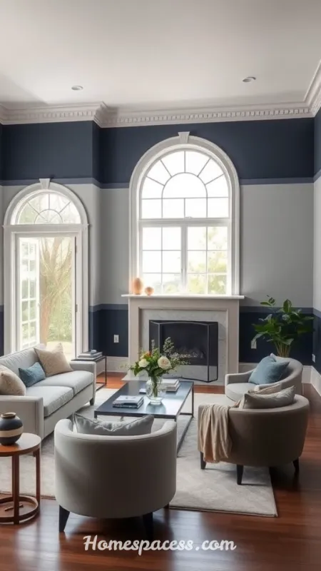 Living Room Paint Color Ideas: The Complete Guide 2026 10 Two-Tone and Color-Blocked Walls for a Custom Look