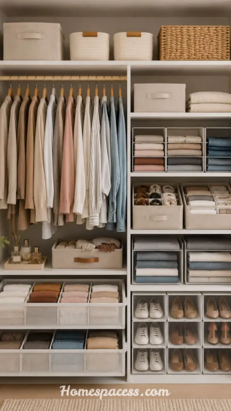 Small Walk-In Closet Ideas That Maximize Style and Storage 7 Under-Shelf Baskets and Drawer Dividers
