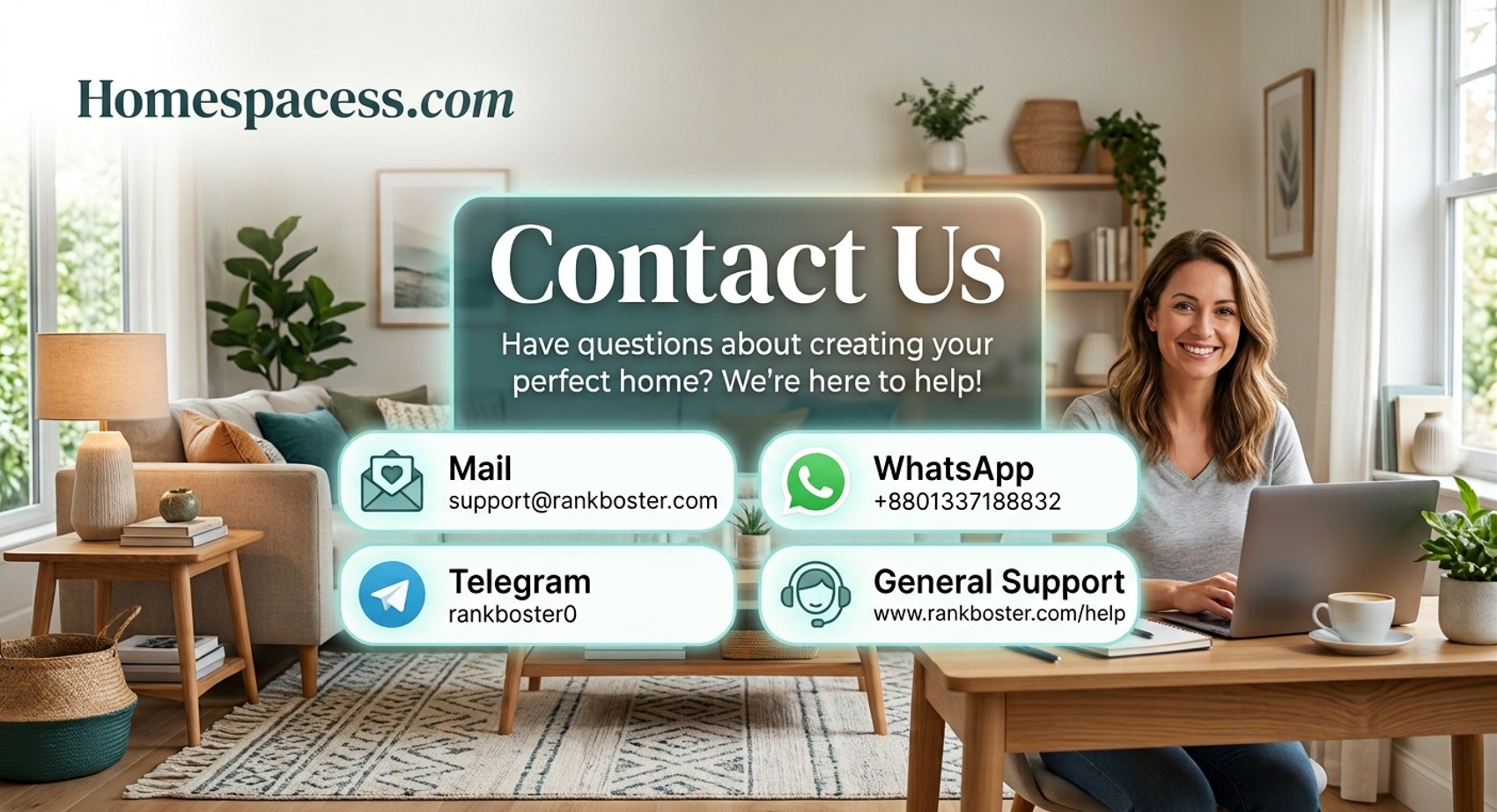 Homespacess.com Contact us page