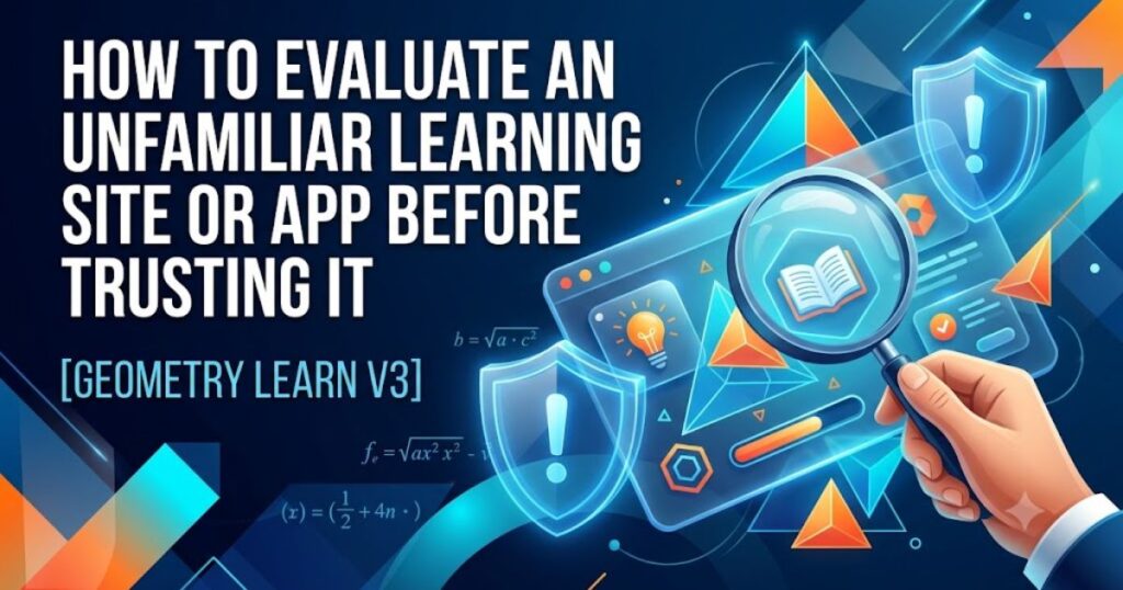 Geometry Learn V3: What We Actually Know (2026 Fact-Check) 3 How to Evaluate an Unfamiliar Learning Site or App Before Trusting It