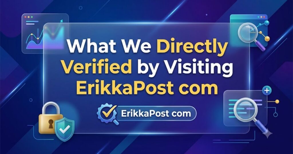 ErikkaPost com: What the Site Actually Is (Verified, Fact-Based Guide) 2 What We Directly Verified by Visiting ErikkaPost com